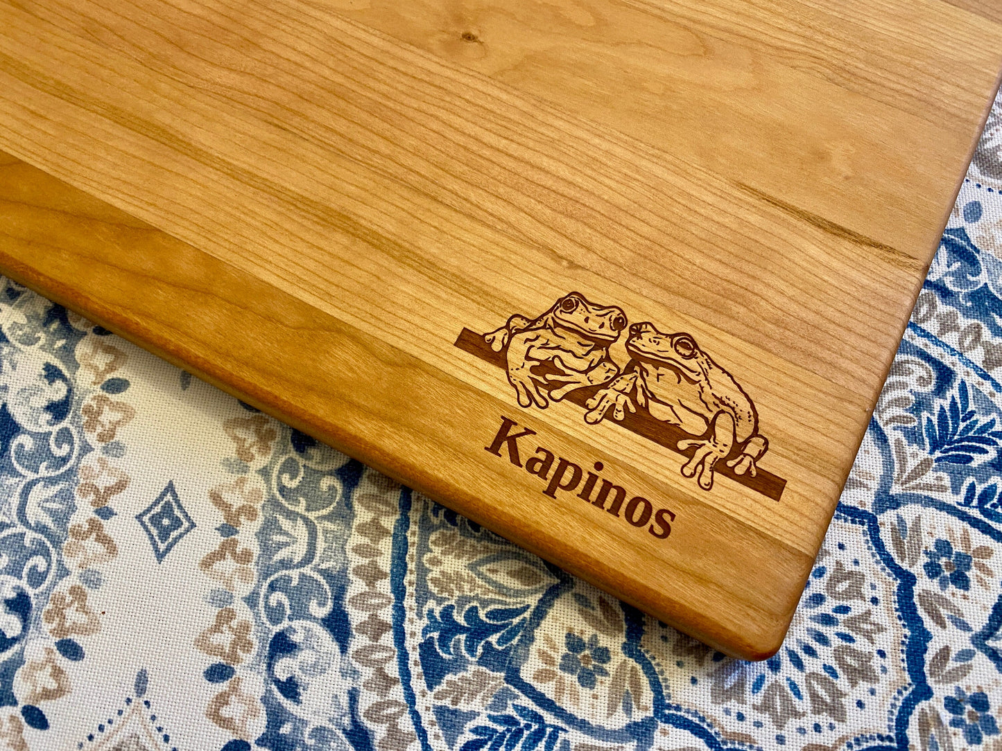 Frogs Cutting Board | Love Toads Charcuterie Board | Custom Serving Tray | Personalized House Closing Gift | Wedding Anniversary Gift