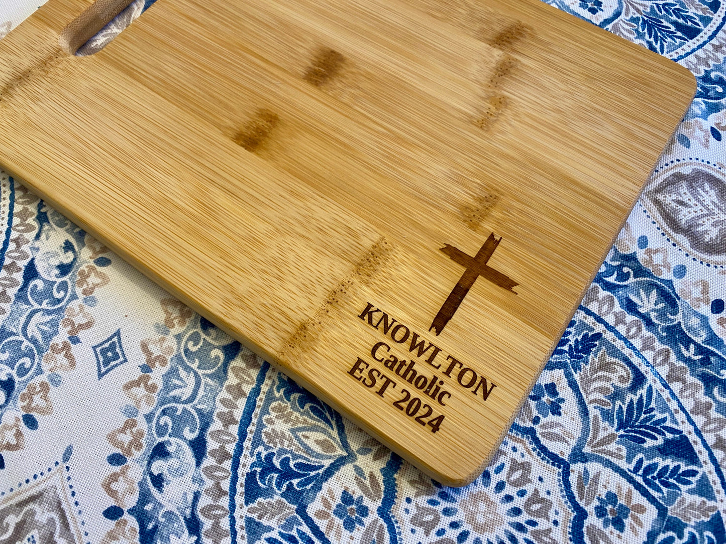 Christian Cross Cutting Board |  Christ Cross Charcuterie Board | Custom Serving Tray | Personalized House Closing Gift | Christian Gift