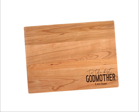 To The Best Godmother Cutting Board | Mother's Day Charcuterie Board | Custom Serving Tray | Personalized Gift for Mom Mum