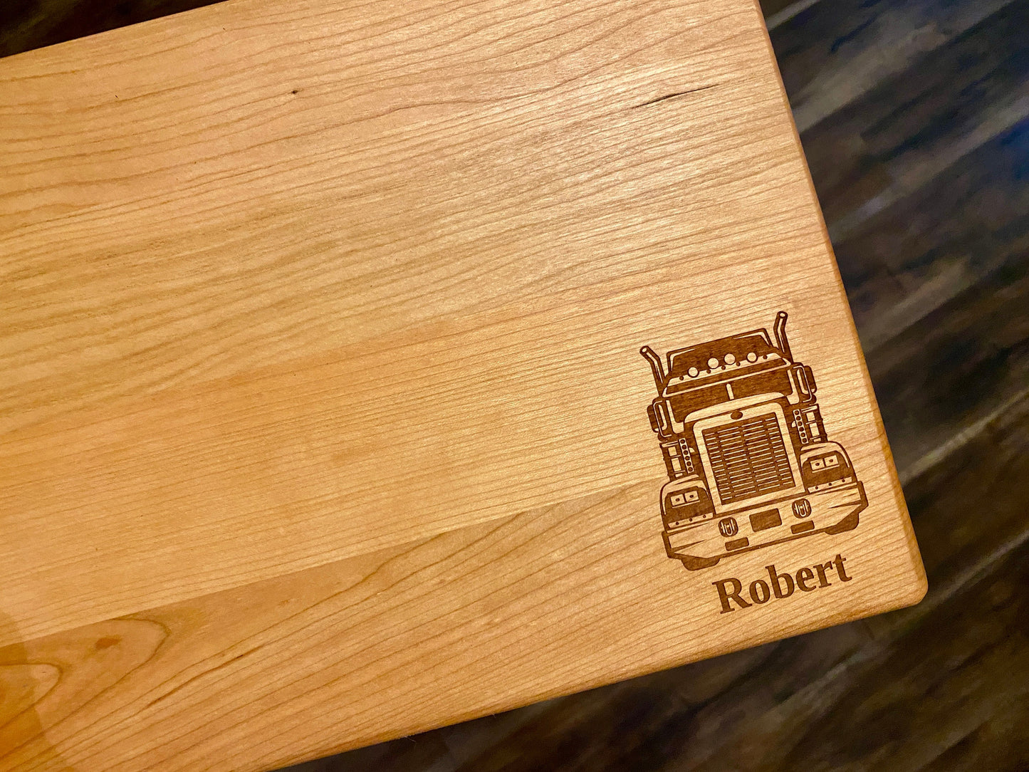 Semi Truck Cutting Board | Tractor Trailer Charcuterie Board | Custom Serving Tray | Personalized Driver Gift | Ove The Road Trucker Gift