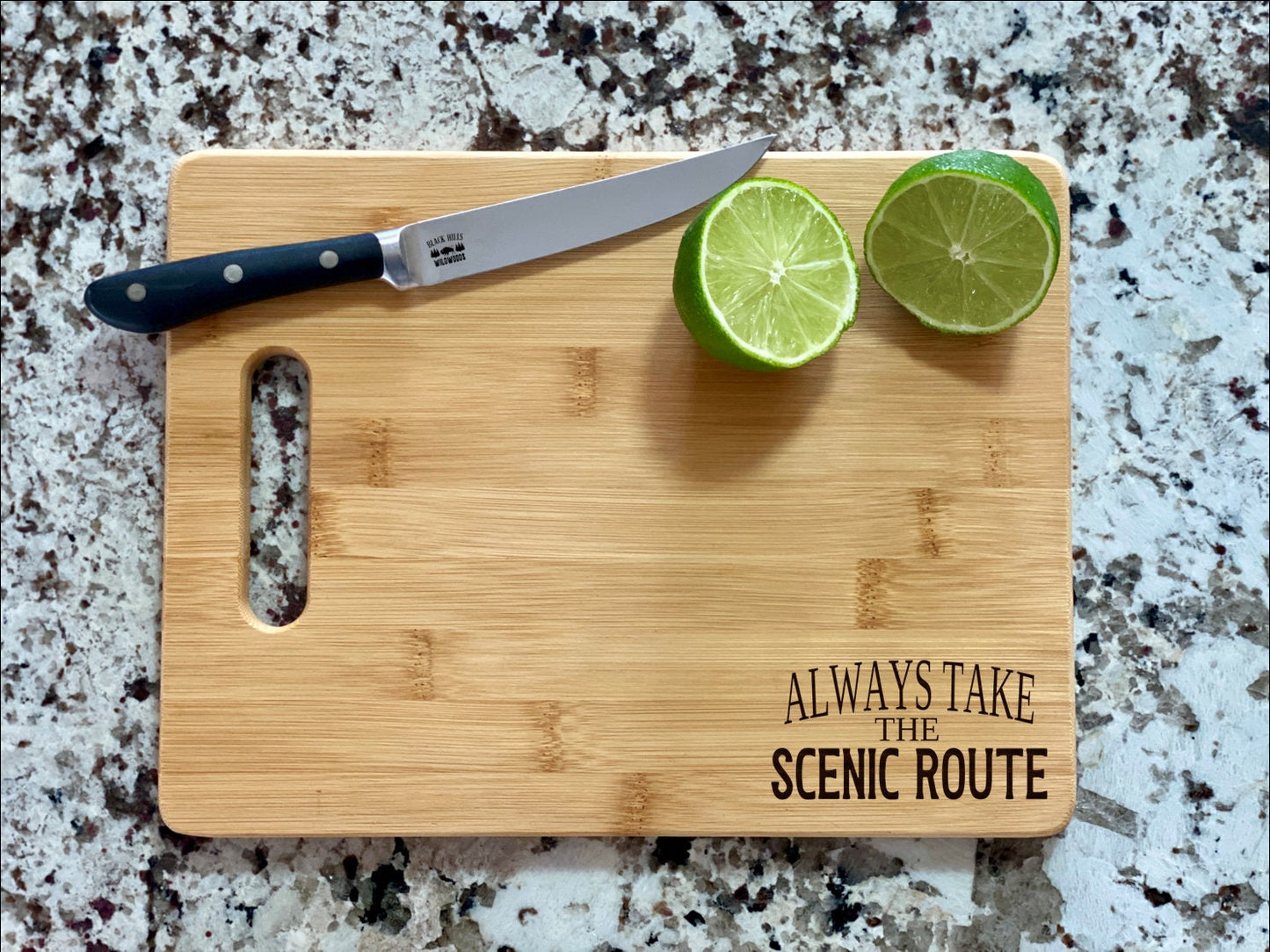 Always Take The Scenic Route Cutting Board |  Travel Charcuterie Board | Custom Serving Tray | Personalized Gift | Road Trip Gift