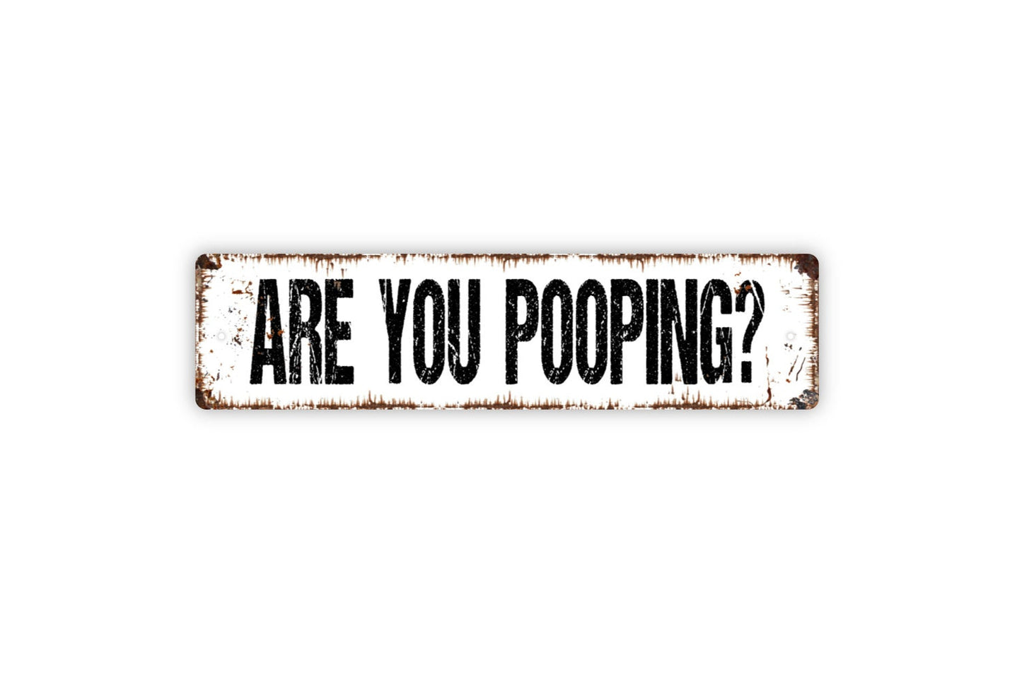 Are You Pooping Sign - Funny Bathroom Potty Restroom Kids Bathroom Rustic Metal Street Sign or Door Name Plate Plaque