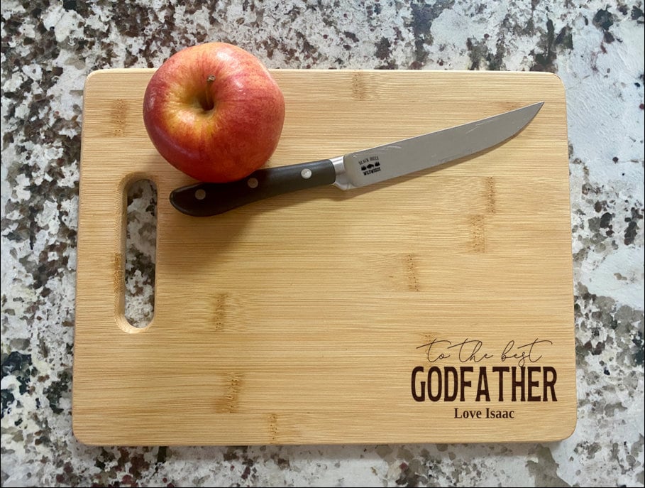 To The Best Godfather Cutting Board | Father's Day Charcuterie Board | Custom Serving Tray | Personalized Gift for Dad