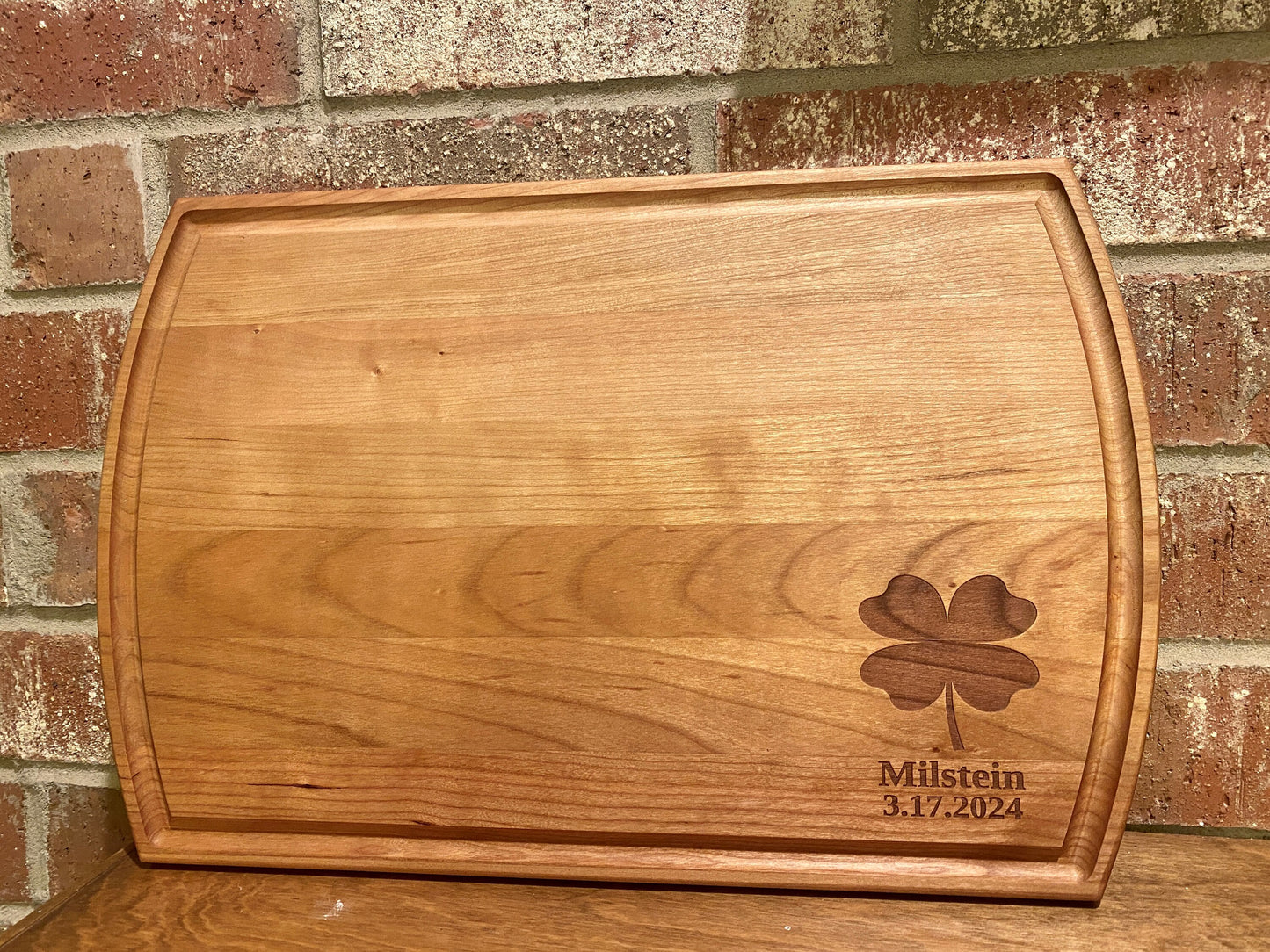 Four Leaf Clover Cutting Board | Irish Good Luck Charcuterie Board | Custom Serving Tray | Personalized Gift | Wedding Anniv Gift