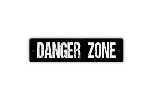 Danger Zone Sign - Caution Warning Beware Danger Ahead Do Not Enter Rustic Street Metal Sign or Door Name Plate Plaque