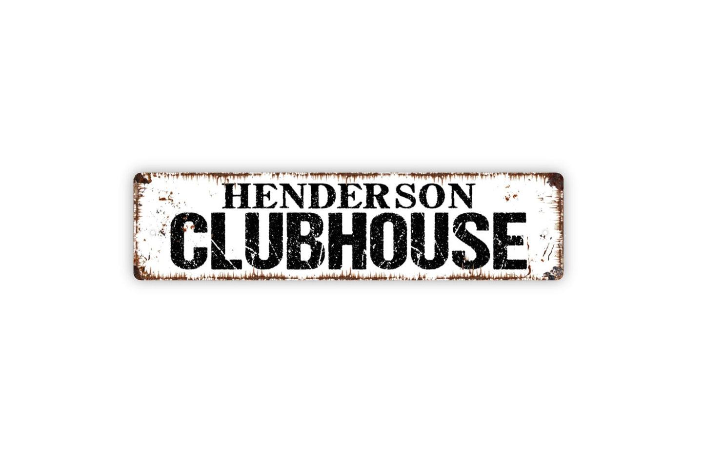 Personalized Clubhouse Sign - Kids Treehouse Fort Man Cave She Shed Rustic Street Metal Sign or Door Name Plate Plaque