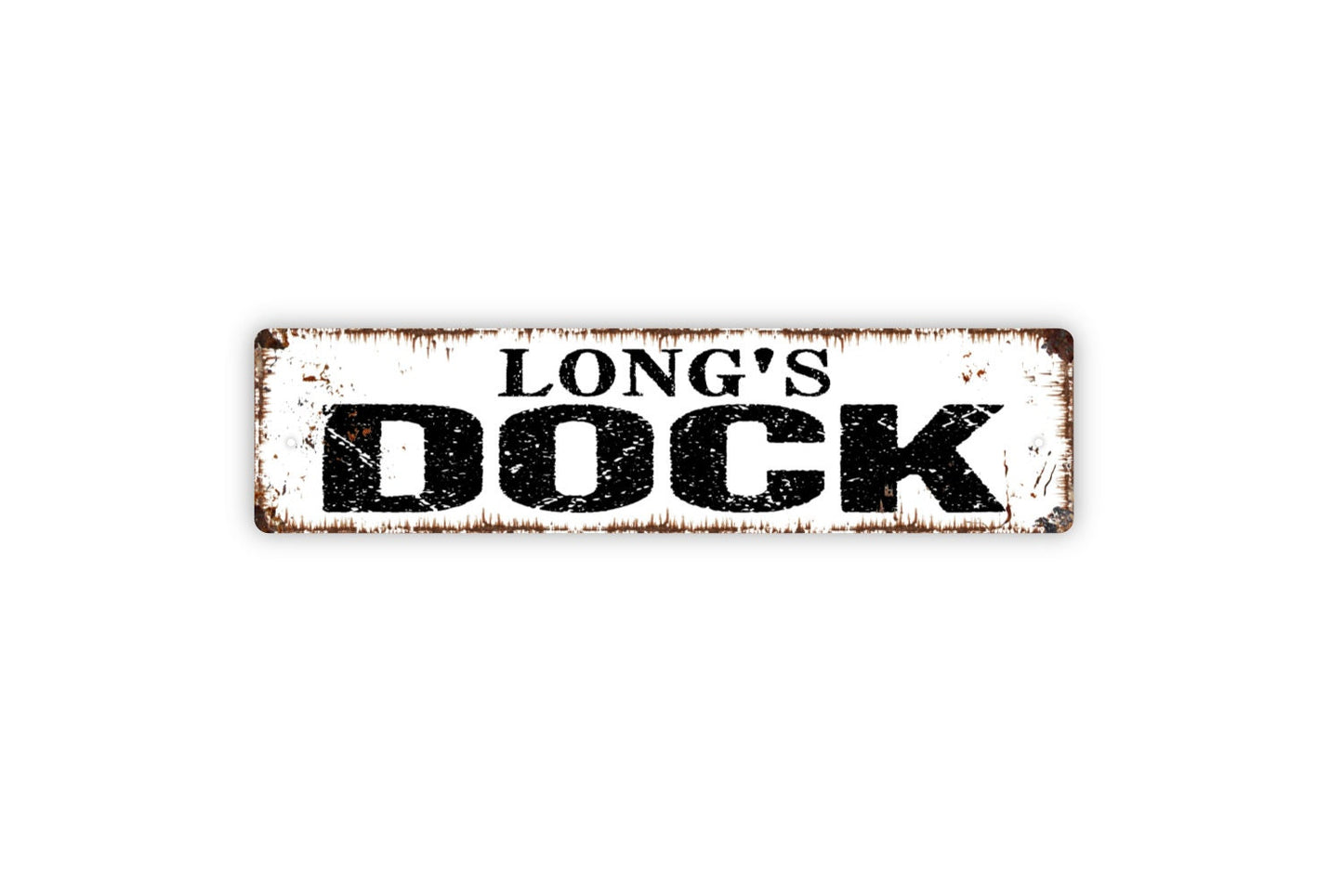Personalized Dock Sign, Custom Metal Sign, Rustic Street Sign or Door Name Plate Plaque