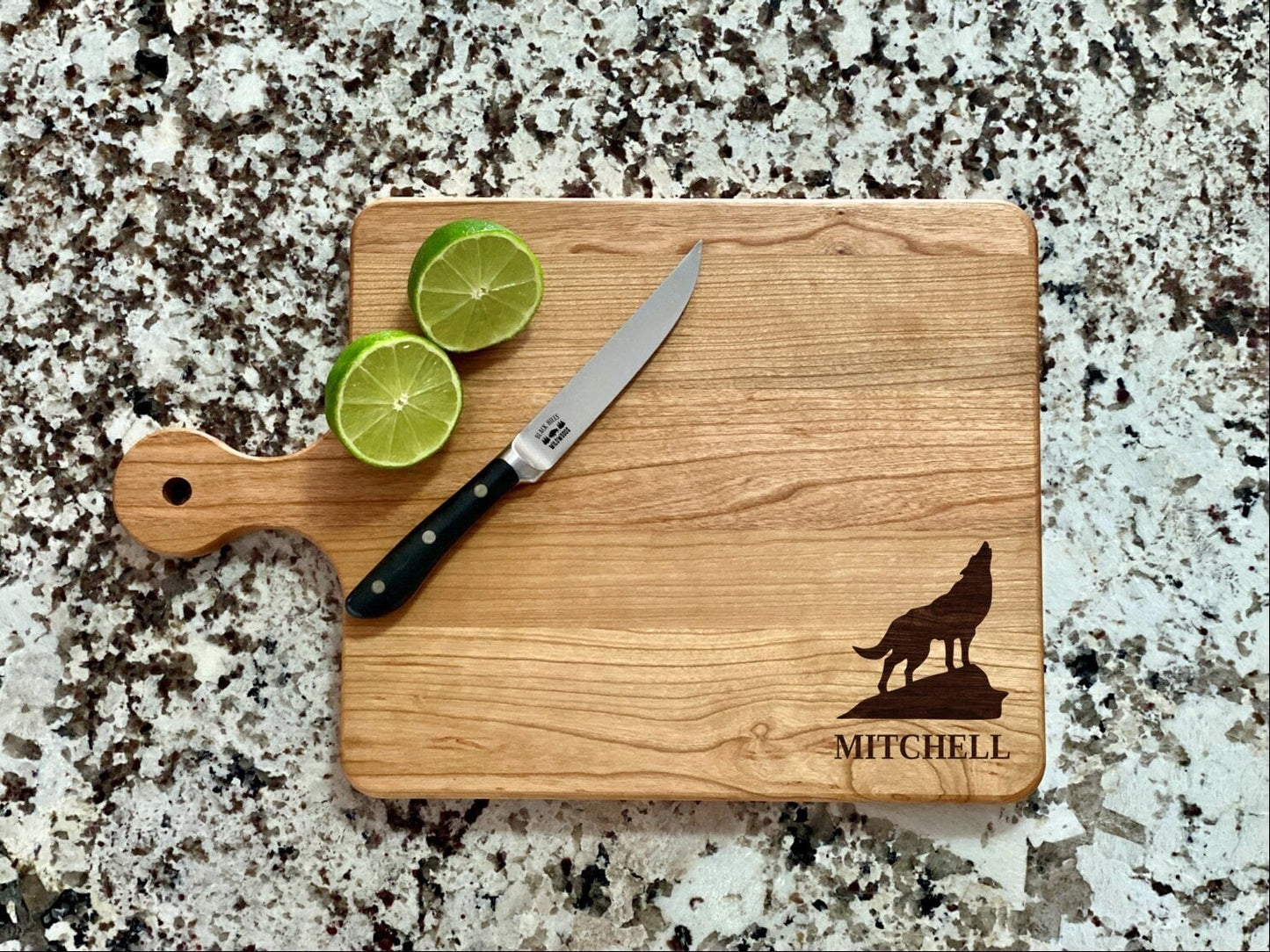 Wolf Cutting Board | Wildlife Charcuterie Board | Custom Serving Tray | Personalized Housewarming Closing Gift | Wedding Anniversary Gift