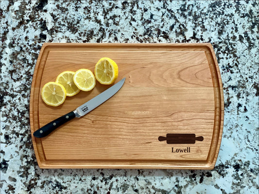 Rolling Pin Cutting Board | Baking Charcuterie Board | Custom Serving Tray | Personalized Kitchen Gift | Wedding Anniversary Gift