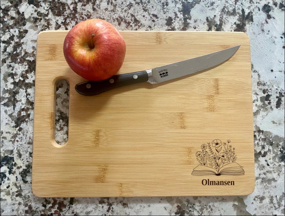 Book With Flowers Cutting Board | Reading Charcuterie Board | Custom Serving Tray | Personalized Marriage Gift | Wedding Anniversary Gift