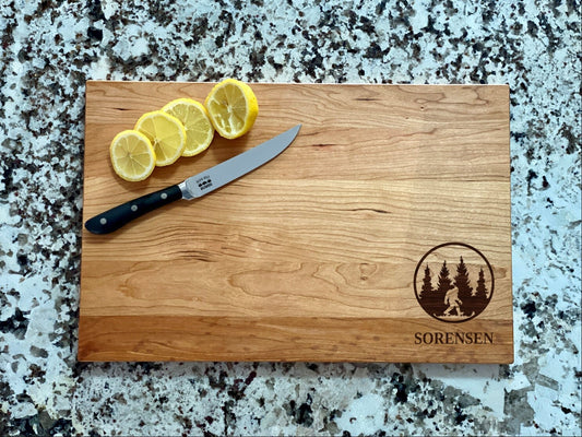 Bigfoot Cutting Board | Sasquatch Charcuterie Board | Custom Serving Tray | Personalized House Closing Gift | Party Tray Gift