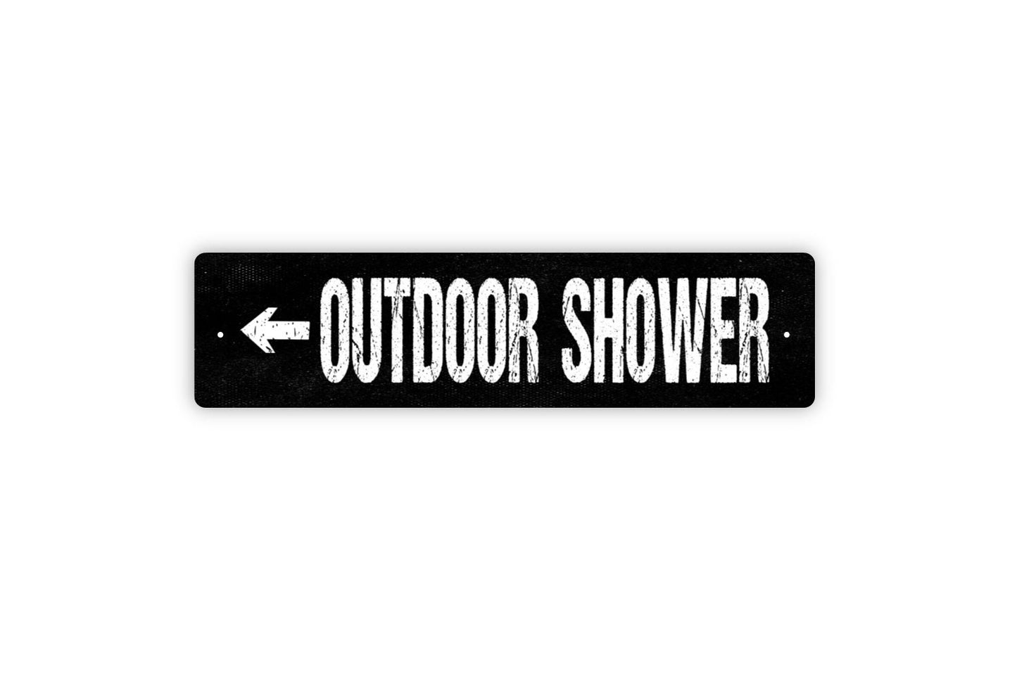 Outdoor Shower With Arrow Sign - Showers Bathroom Restroom Outdoor Or Indoor Bath House Rustic Street Metal Sign or Door Name Plate Plaque