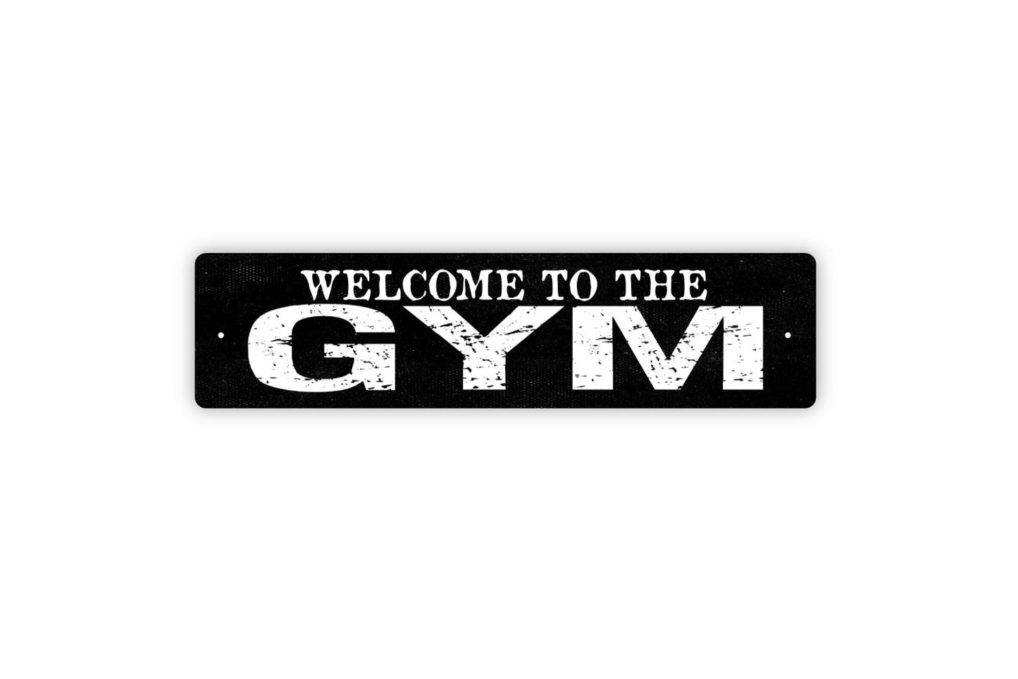 Welcome To The Gym Sign - Fitness Center Workout Home Gym Rustic Street Metal Sign or Door Name Plate Plaque