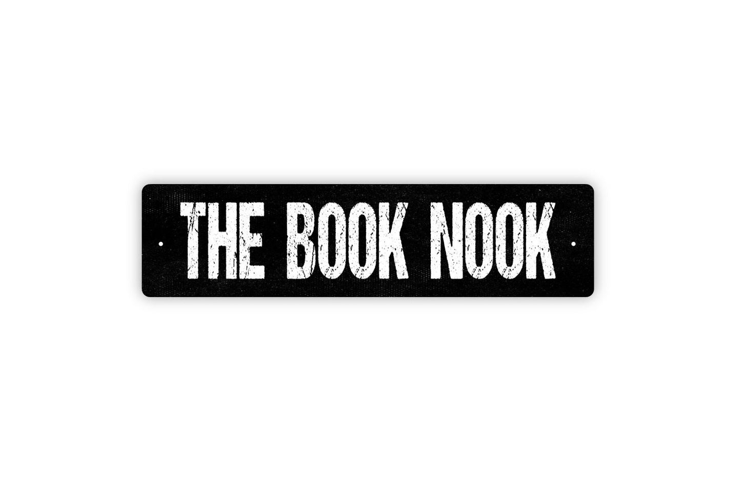 The Book Nook Sign - Free Library Reading Corner Lending Library Reading Rustic Street Metal Sign or Door Name Plate Plaque