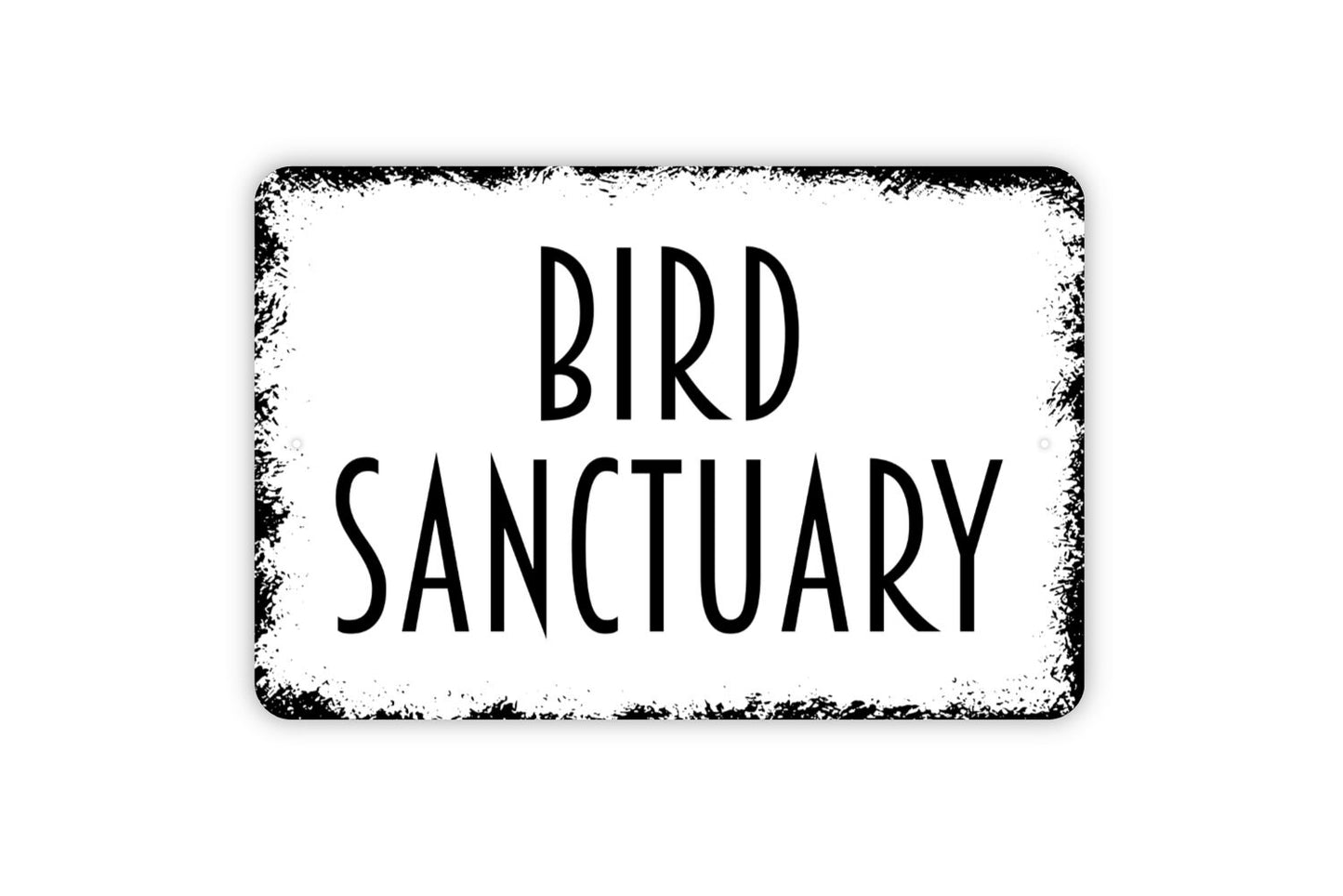 Bird Sanctuary Sign, Metal Sign, Farmhouse Contemporary Modern Wall Metal Sign