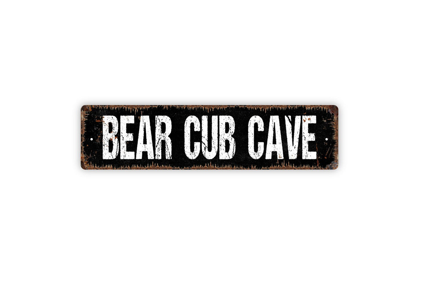 Bear Cub Cave Sign -  Rustic Style Decor Rustic Street Metal Sign or Door Name Plate Plaque