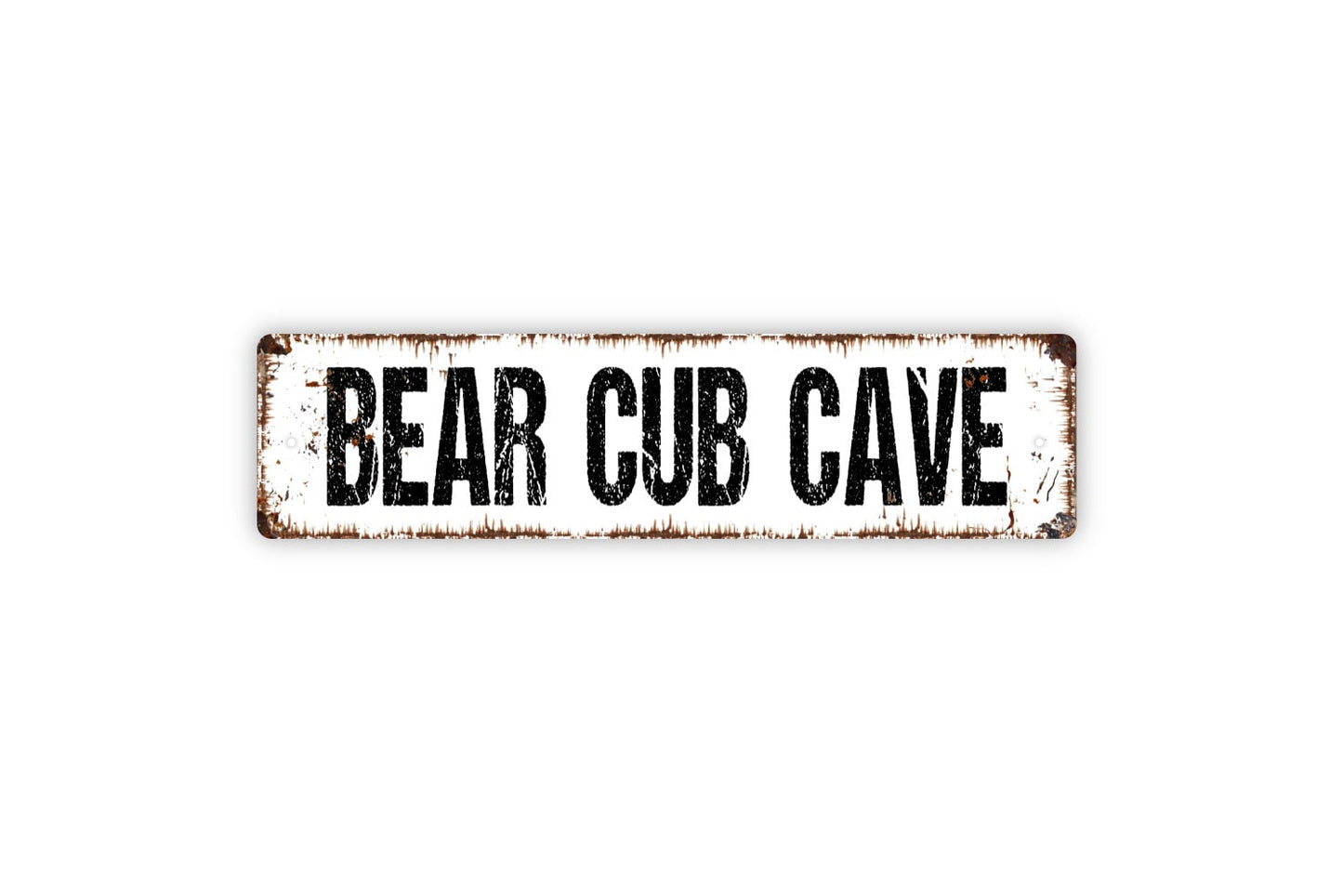 Bear Cub Cave Sign -  Rustic Style Decor Rustic Street Metal Sign or Door Name Plate Plaque