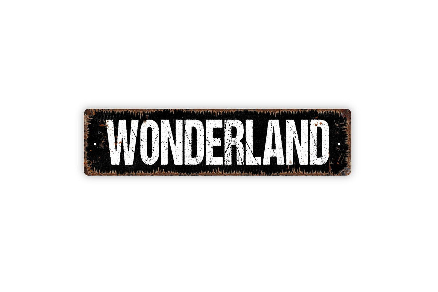 Wonderland Sign, Winter Family Affirmation Love Respect Metal Sign, Rustic Street Sign or Door Name Plate Plaque