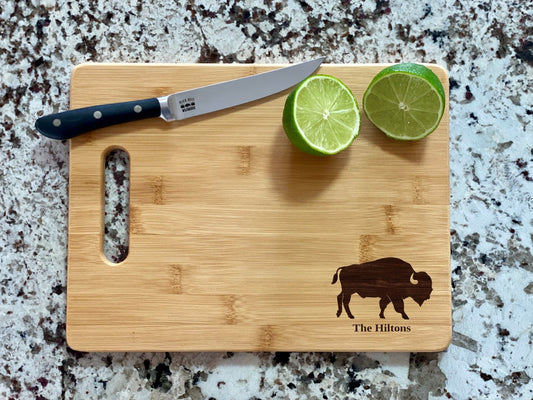 Buffalo Cutting Board | Bison Charcuterie Board | Custom Serving Tray | Personalized Housewarming Closing Gift | Wedding Anniversary