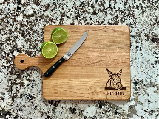 Peeking Donkey Cutting Board | Mule Charcuterie Board | Custom Serving Tray | Personalized Ranch Farmer Gift | Party Tray Gift