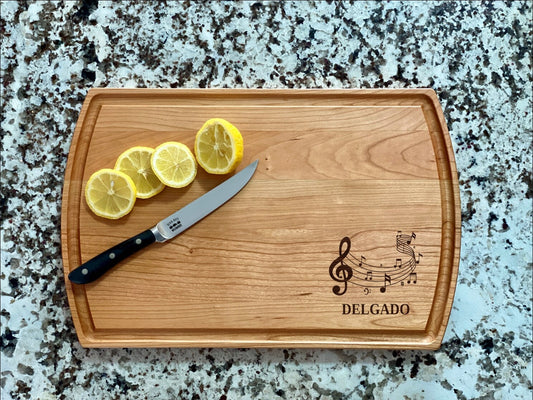 Music Notes Cutting Board |  Melody Charcuterie Board | Custom Serving Tray | Personalized Housewarming Closing Gift | Musician Gift