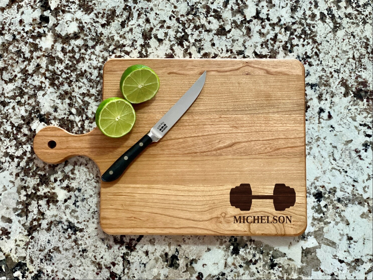 Barbell Weight Lifting Cutting Board |  Bodybuilding Charcuterie Board | Custom Serving Tray | Personalized Housewarming Closing Gift