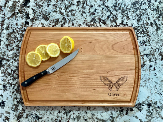 Angel Wings Cutting Board | In Memory Of Charcuterie Board | Custom Serving Tray | Personalized Marriage Gift | Wedding Anniversary Gift