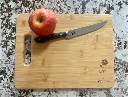 Chrysanthemum Cutting Board | Flower Charcuterie Board | Custom Serving Tray | Personalized November Gift | Wedding Anniversary Gift