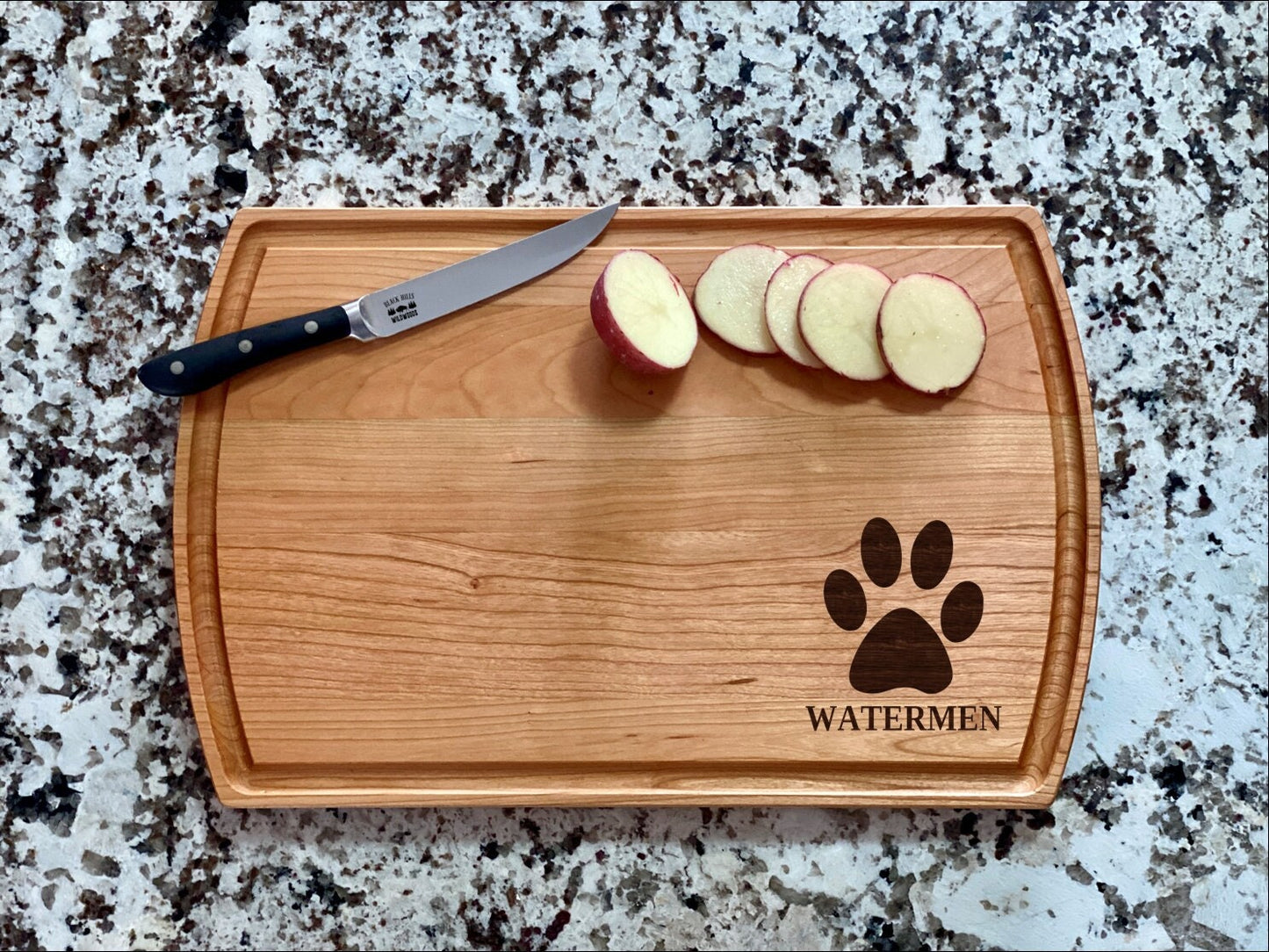 Paw Print Cutting Board | Dog Puppy Charcuterie Board | Custom Serving Tray | Personalized Gift | Party Tray Gift