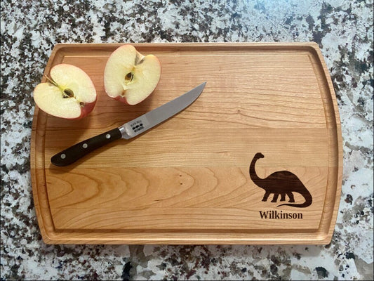 Brontosaurus Cutting Board | Dinosaur Charcuterie Board | Custom Serving Tray | Personalized Dinosaur Gift | Reptile Tray