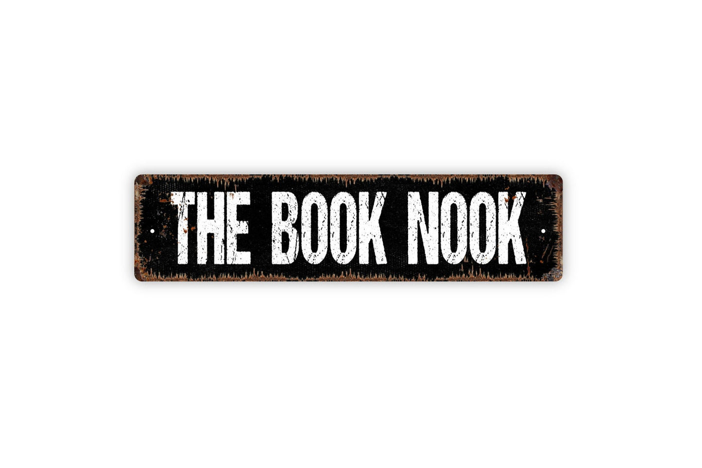 The Book Nook Sign - Free Library Reading Corner Lending Library Reading Rustic Street Metal Sign or Door Name Plate Plaque