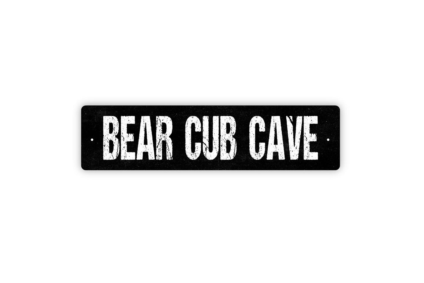 Bear Cub Cave Sign -  Rustic Style Decor Rustic Street Metal Sign or Door Name Plate Plaque