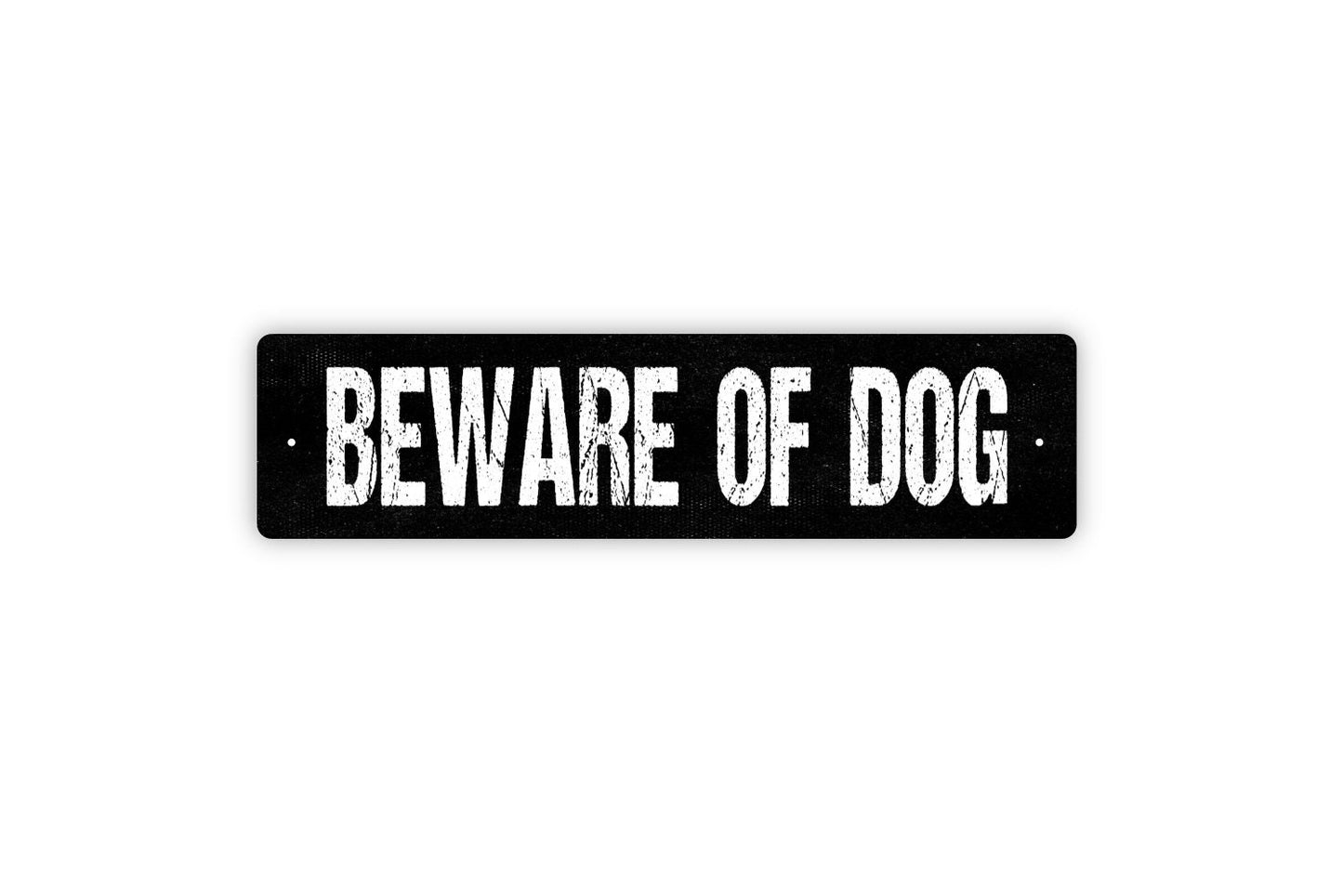 Beware of Dog Sign - Rustic Metal Street Sign or Door Name Plate Plaque