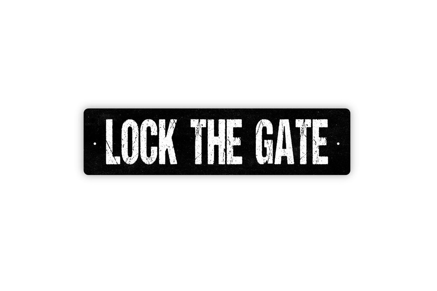 Lock The Gate Sign - Please Close Gate Keep Locked Rustic Street Metal Sign or Door Name Plate Plaque