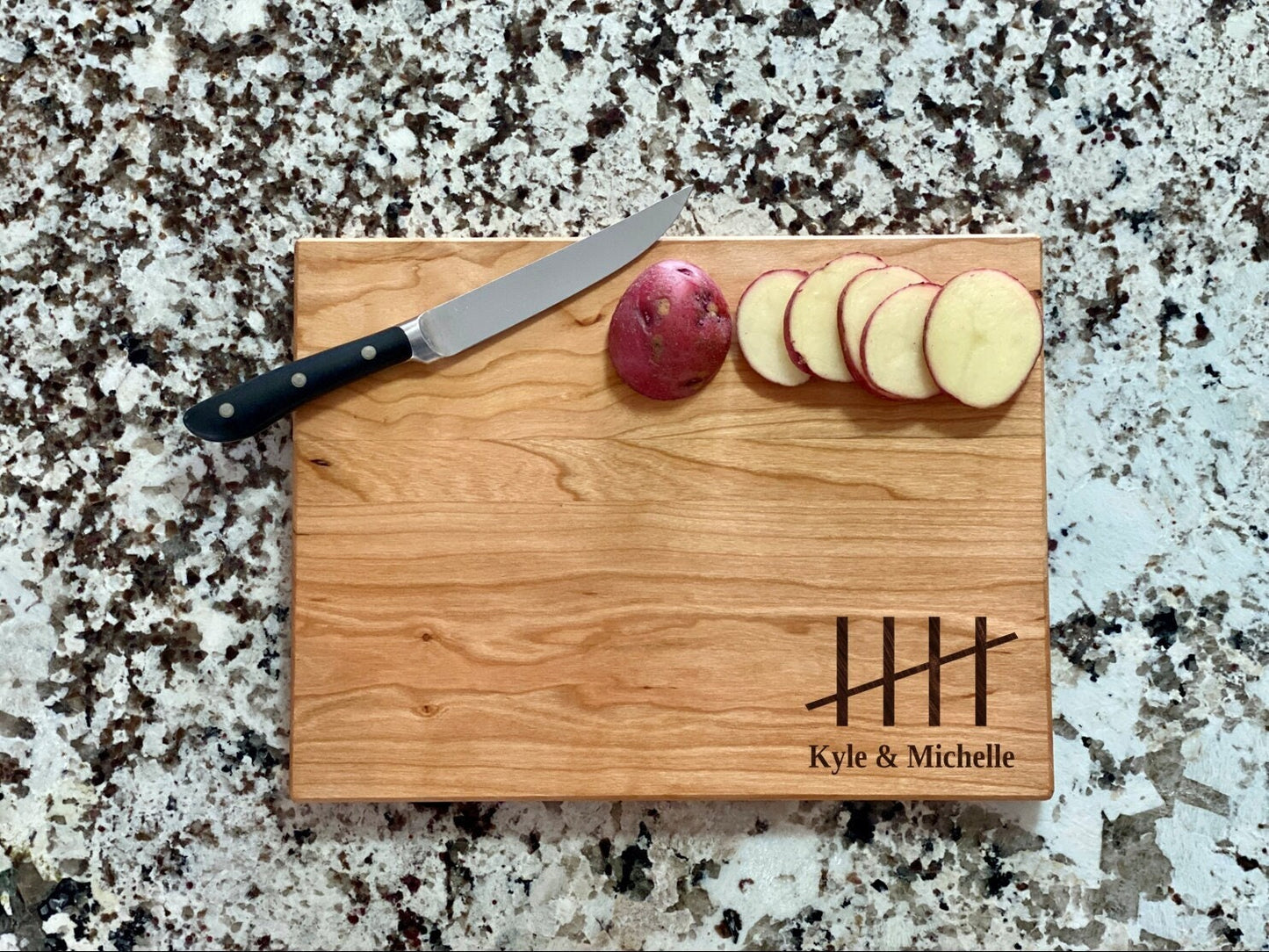 Five Year Wood Anniversary Cutting Board | 5 Yr Charcuterie Board | Custom Serving Tray | Personalized Wedding Anniversary Gift