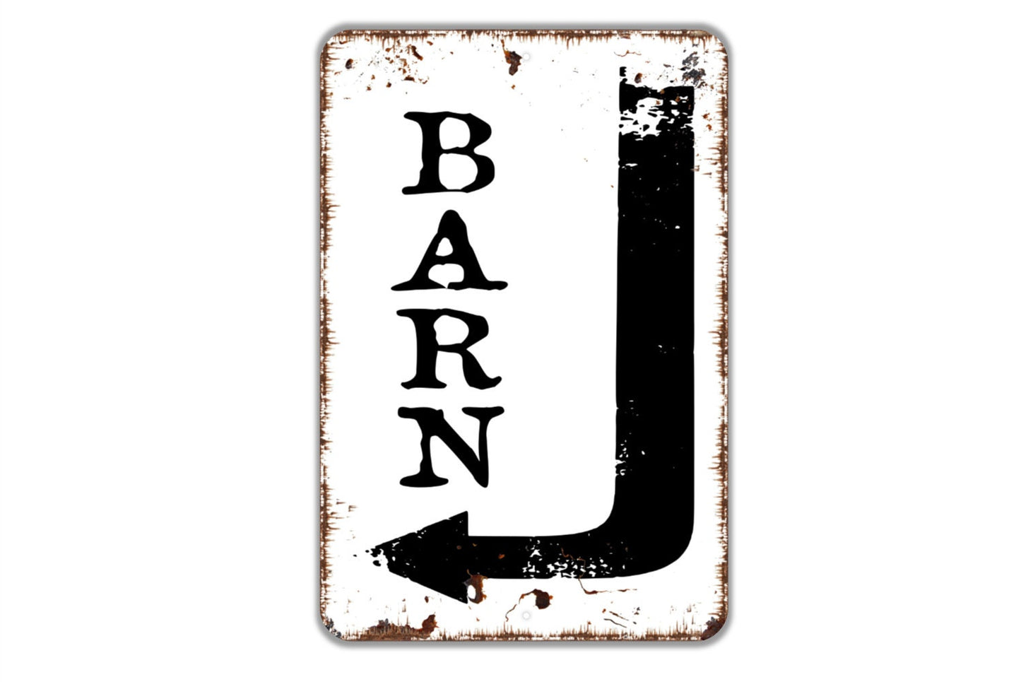 Barn With Right or Left Arrow Sign - Farm Ranch Metal Indoor or Outdoor Wall Art