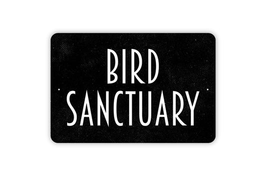 Bird Sanctuary Sign, Metal Sign, Farmhouse Contemporary Modern Wall Metal Sign