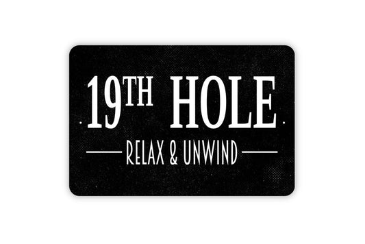 19th Hole Metal Sign - Golf Club Bar Metal Indoor or Outdoor Wall Art