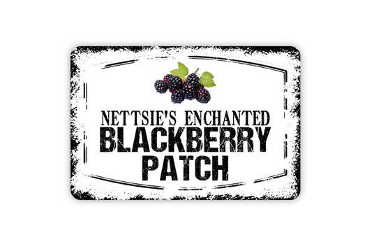 Personalized Blackberry Patch Sign - Custom Your Name Blackberries Vineyard Farm Garden Metal Sign Wall Art Indoor Or Outdoor