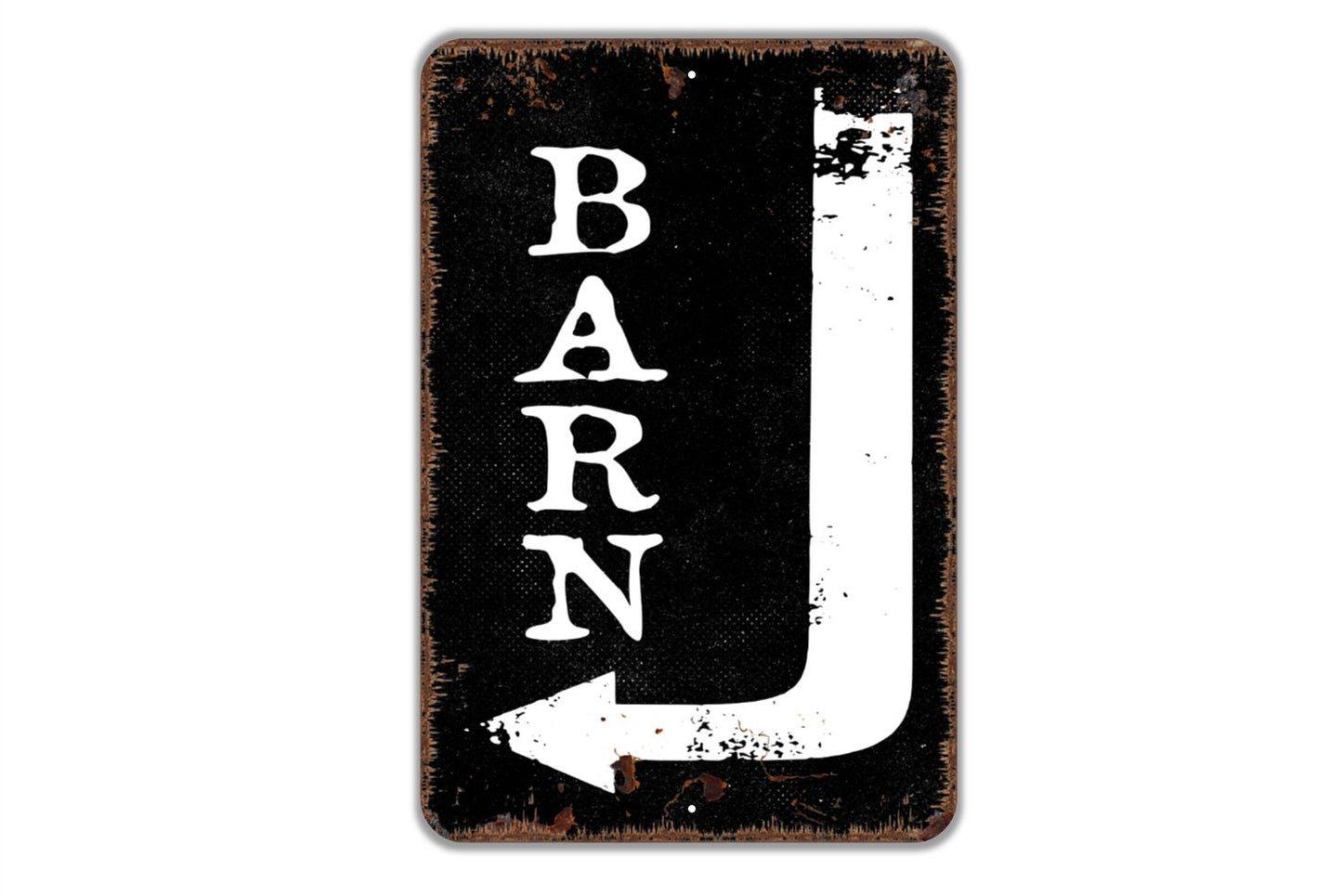 Barn With Right or Left Arrow Sign - Farm Ranch Metal Indoor or Outdoor Wall Art