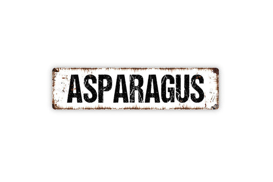 Asparagus Sign - Garden Marker Produce Vegetable Farmers Market Rustic Street Metal Sign or Door Name Plate Plaque