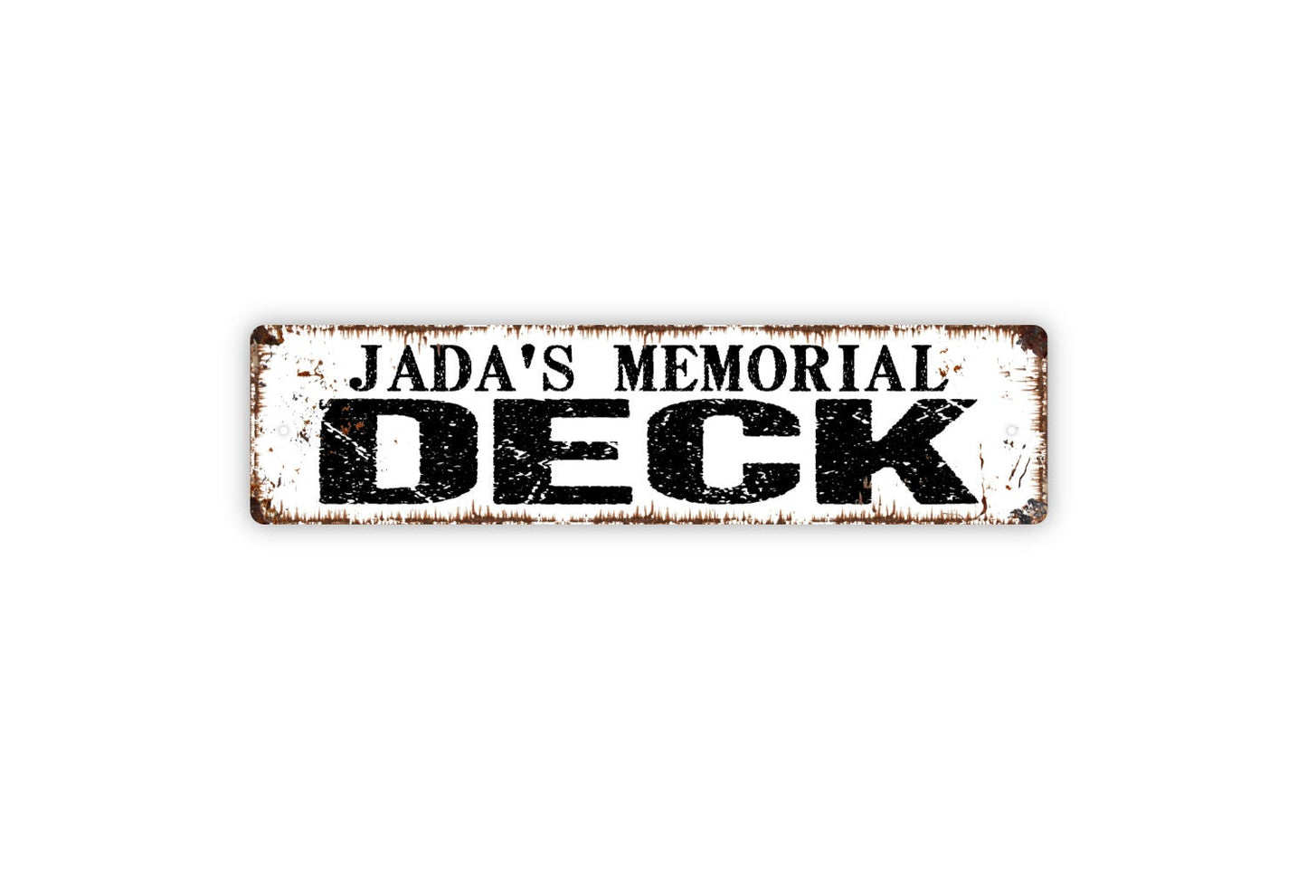 Personalized Deck Sign, Custom Metal Sign, Rustic Street Sign or Door Name Plate Plaque