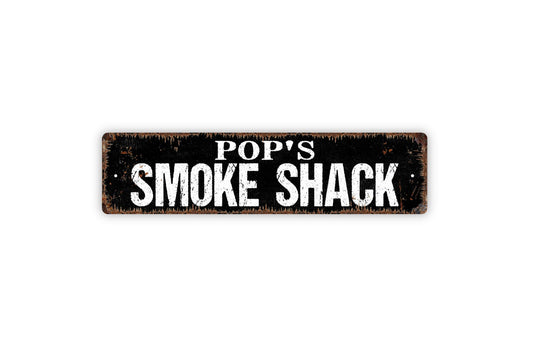 Personalized Smoke Shack Sign, Custom Metal Sign, Rustic Street Sign or Door Name Plate Plaque