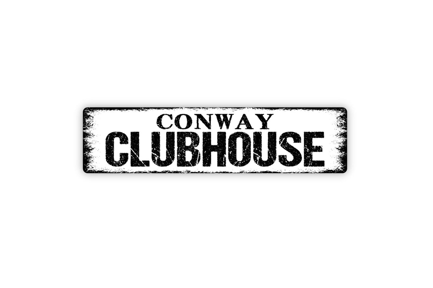 Personalized Clubhouse Sign - Kids Treehouse Fort Man Cave She Shed Rustic Street Metal Sign or Door Name Plate Plaque