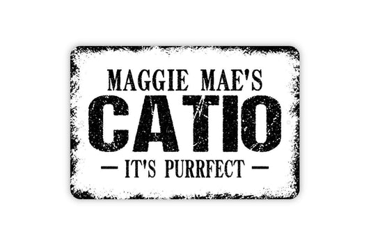 Personalized Catio Sign - Custom Cat Metal Wall Art