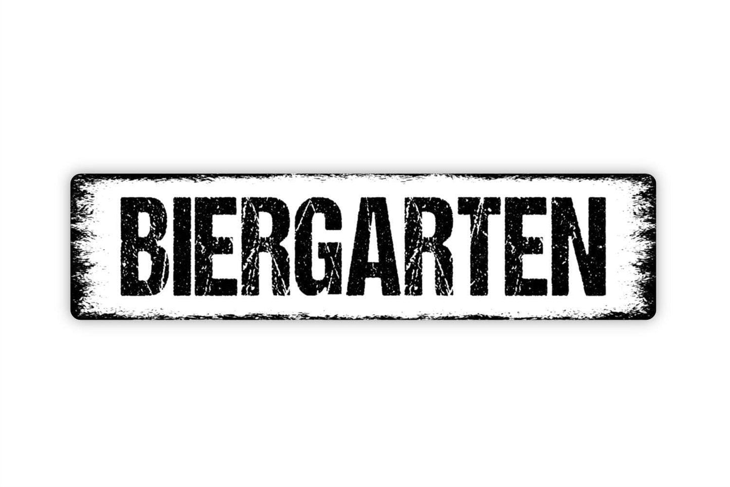 Biergarten Sign - Funny Pantry Kitchen Vinyl Sticker Or  Custom Metal Street Sign or Door Name Plate Plaque