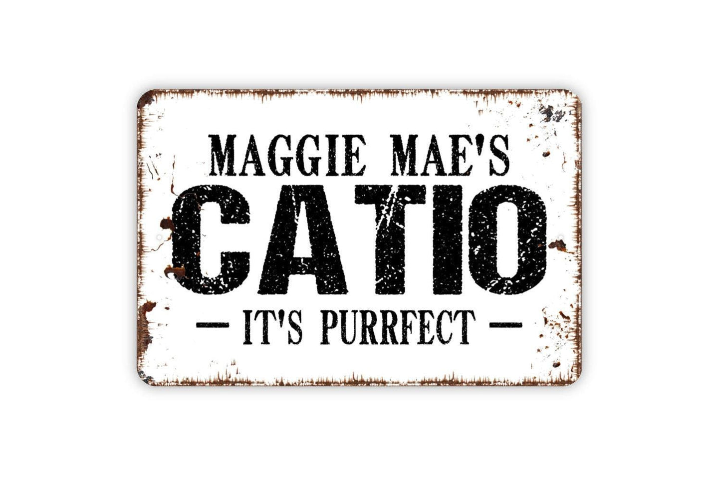 Personalized Catio Sign - Custom Cat Metal Wall Art