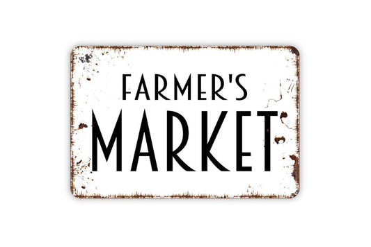 Farmer's Market Sign, Metal Sign, Farmhouse Contemporary Modern Wall Metal Sign