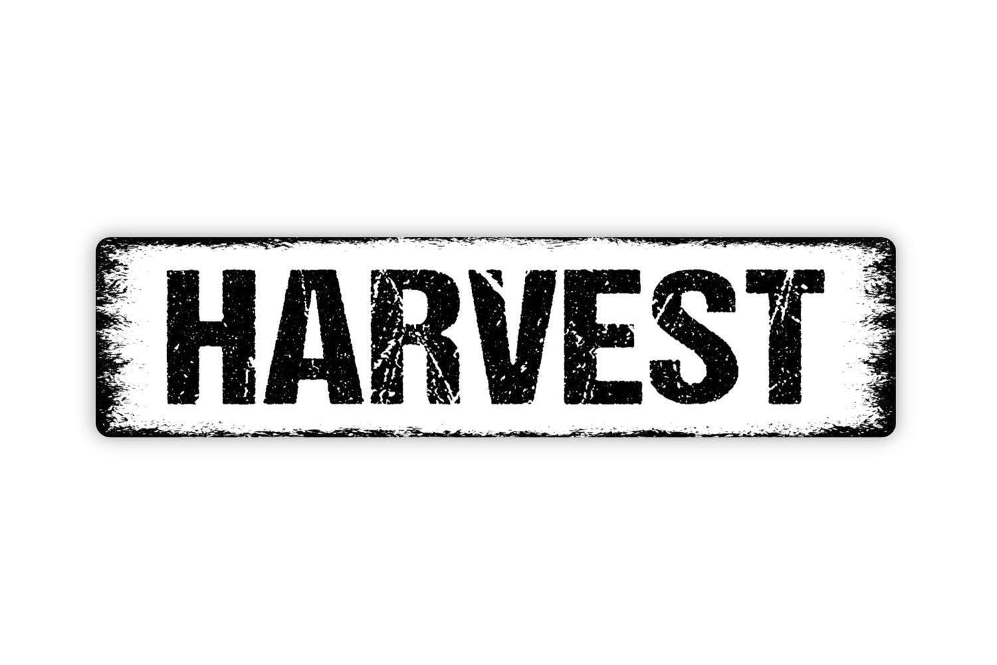 Harvest Sign | Rustic Farmhouse Metal Sign or Vinyl Sticker | Fall Kitchen, Pumpkin Patch, Market, or Autumn Wall Decor