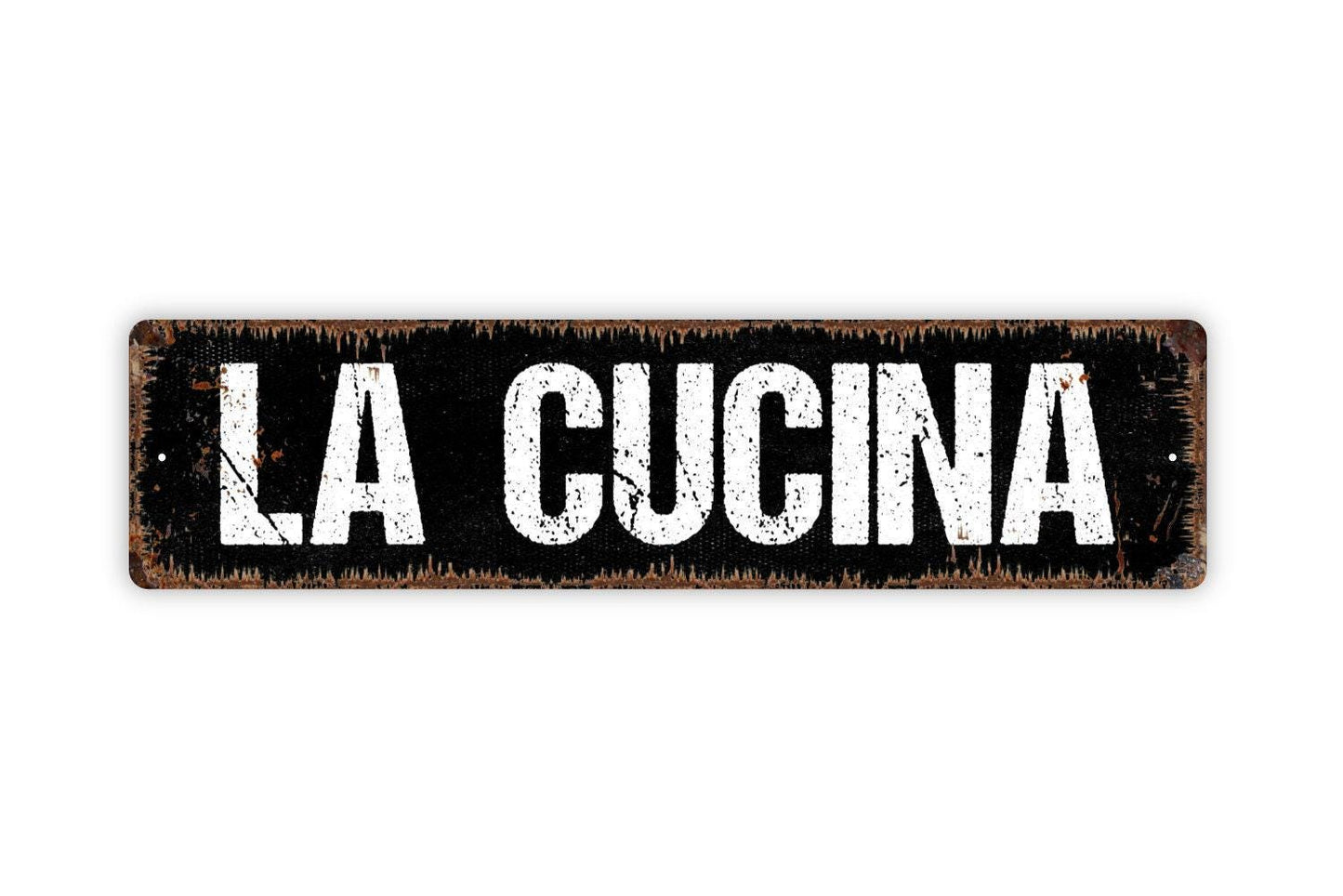 La Cucina Sign - Italian Cooking Chef Kitchen Pantry Vinyl Sticker Or  Street Metal Sign or Door Name Plate Plaque